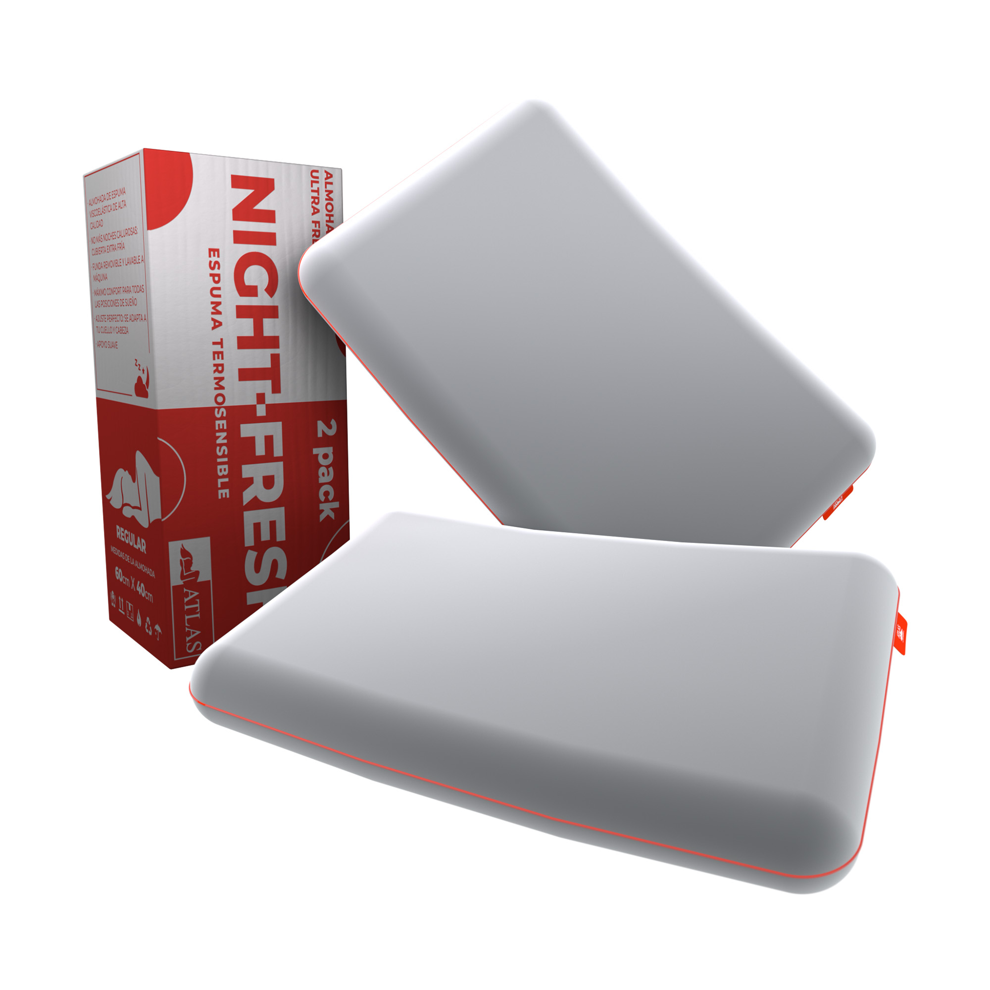 Almohada De Memory Foam Set 2 pzas Nigth Fresh