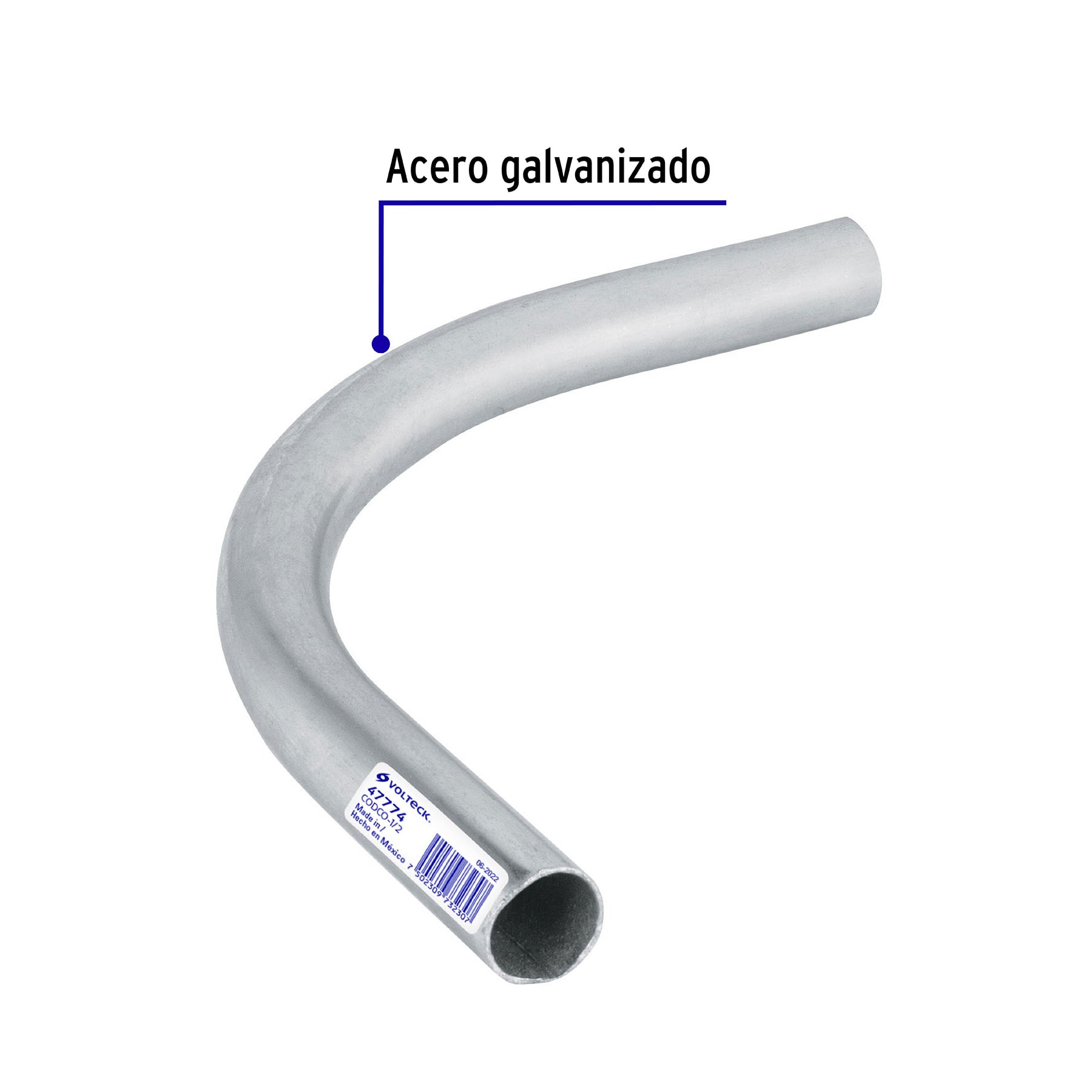 CODO CONDUIT DE 1/2" GALVANIZADO PARED DELGADA ET. VERDE VOLTECK 47774