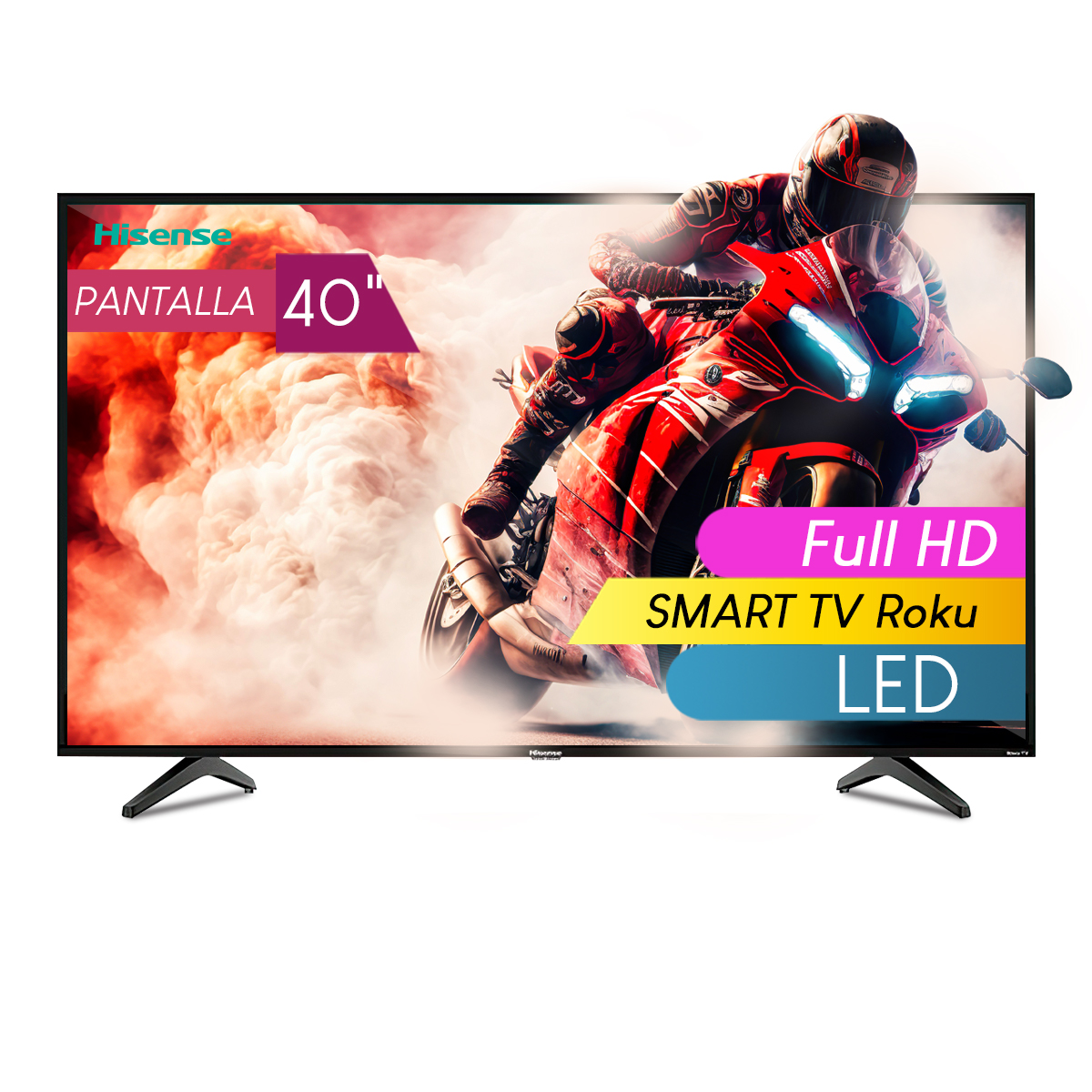Pantalla Hisense 40Pulg FHD Smart TV Roku Plana 40H4030F1
