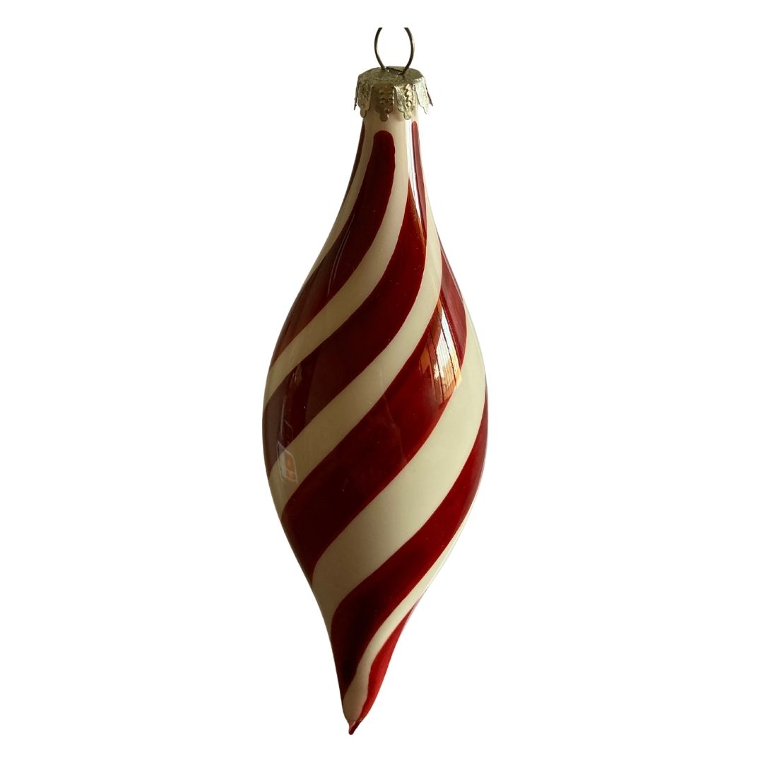 Esferas tipo rombo hechas de vidrio soplado decoradas a mano