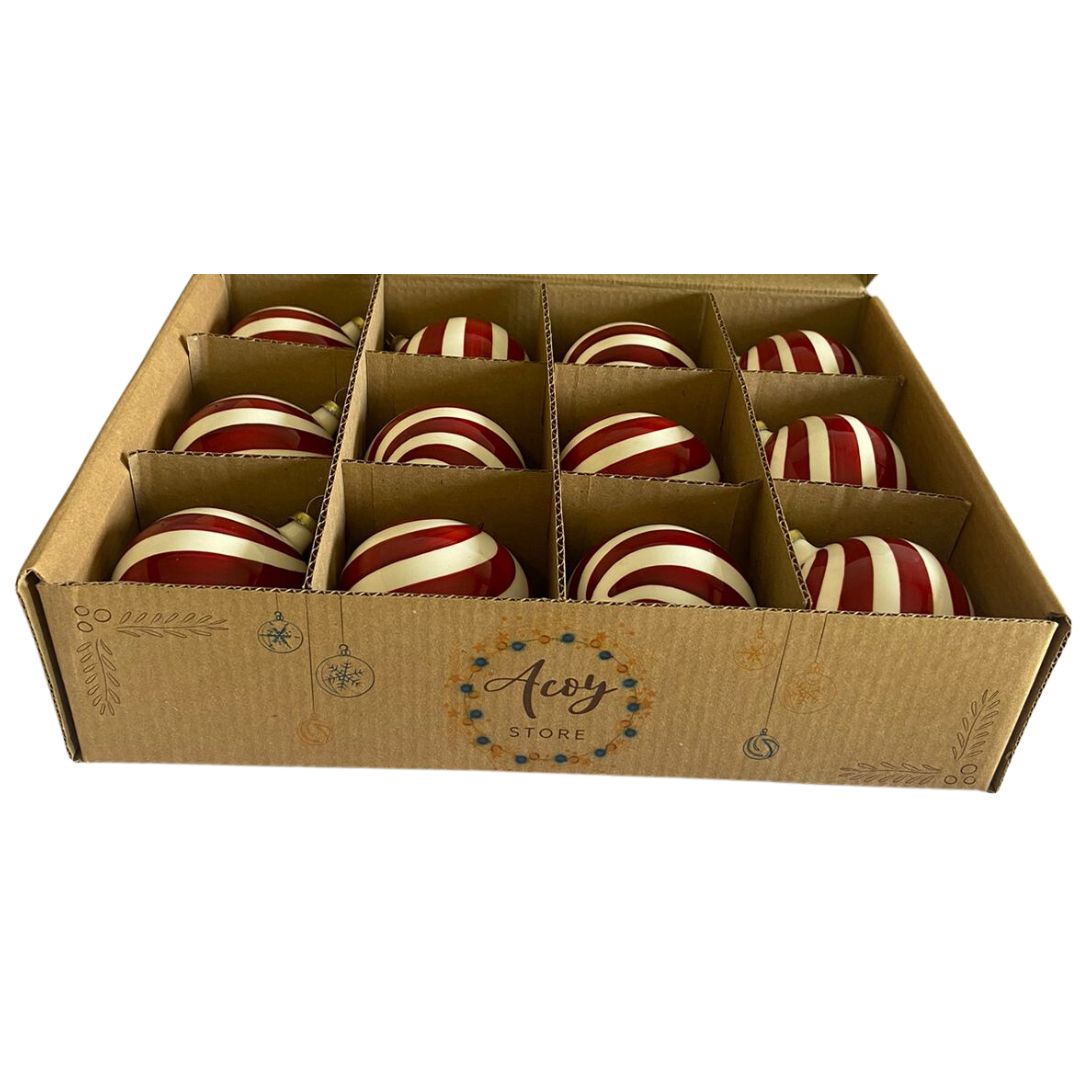 Esferas tipo caramelo hechos de vidrio soplado