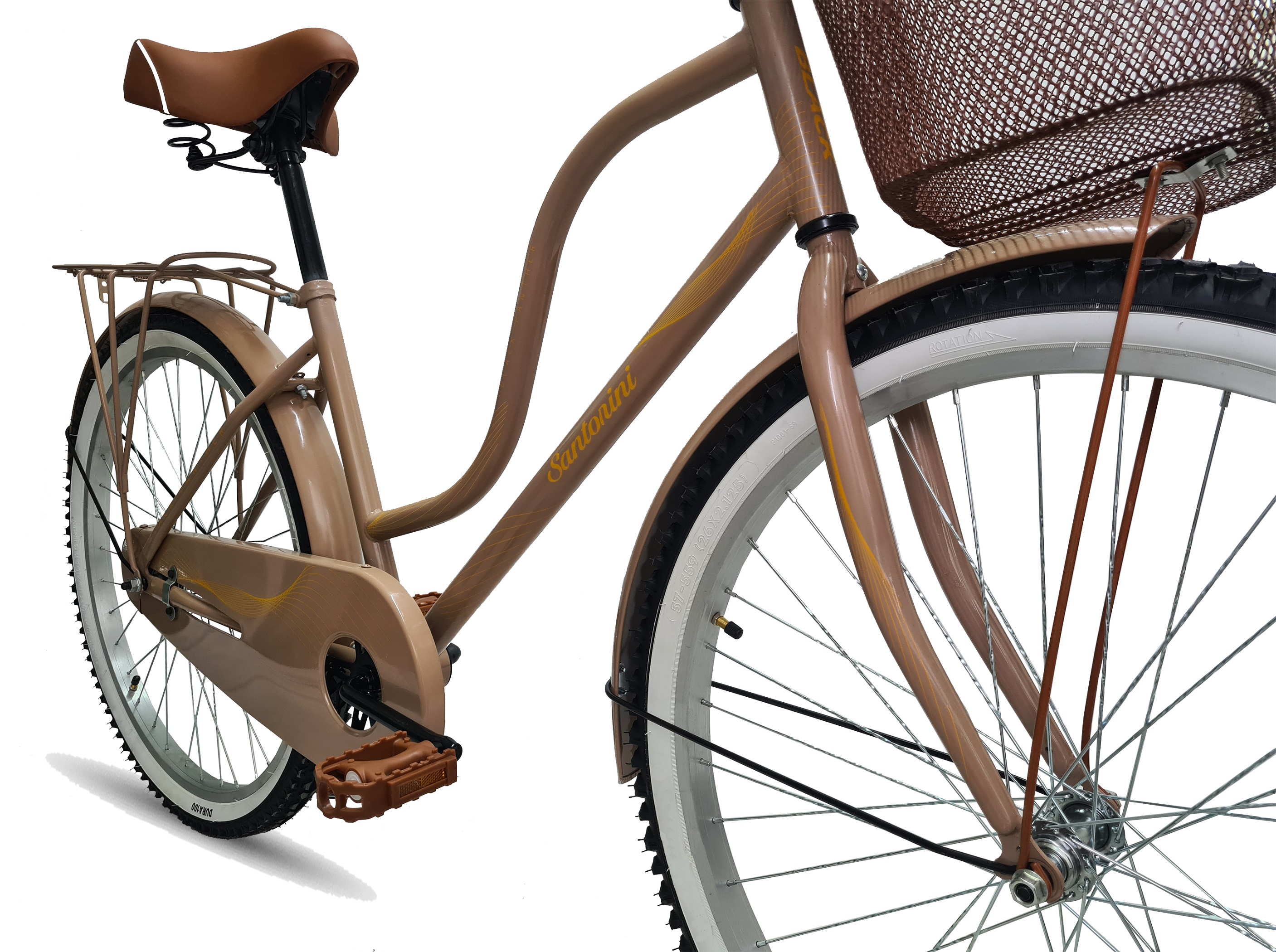 Bicicleta Black Panter Santorini Rodada 20 Equipada Con Canasta Arena