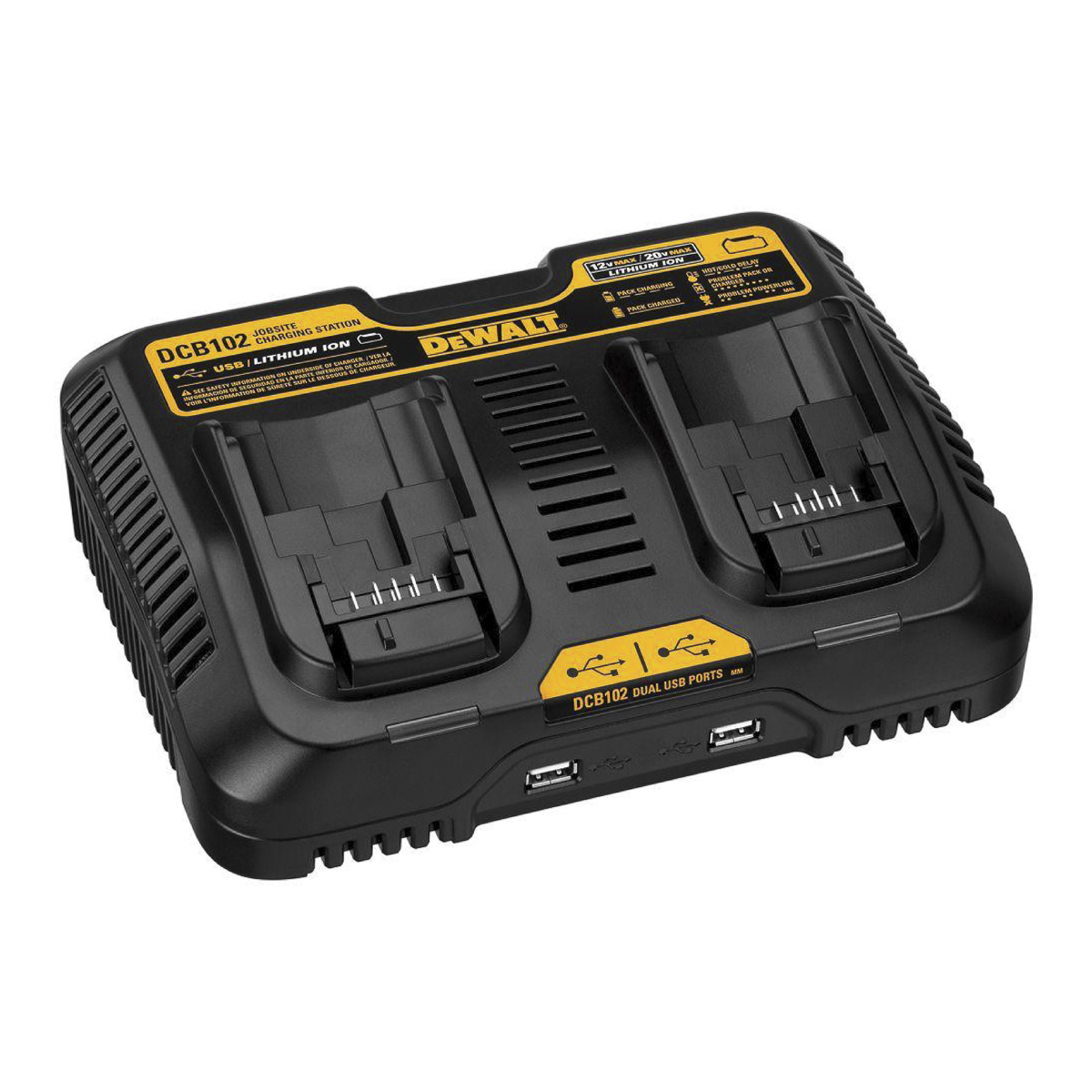 Cargador 2 Puertos Bateria 12 V/20V 2 Puertos Dewalt Dcb102