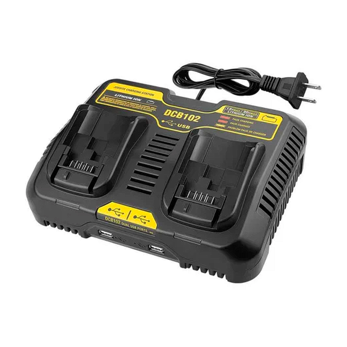 Cargador 2 Puertos Bateria 12 V/20V 2 Puertos Dewalt Dcb102