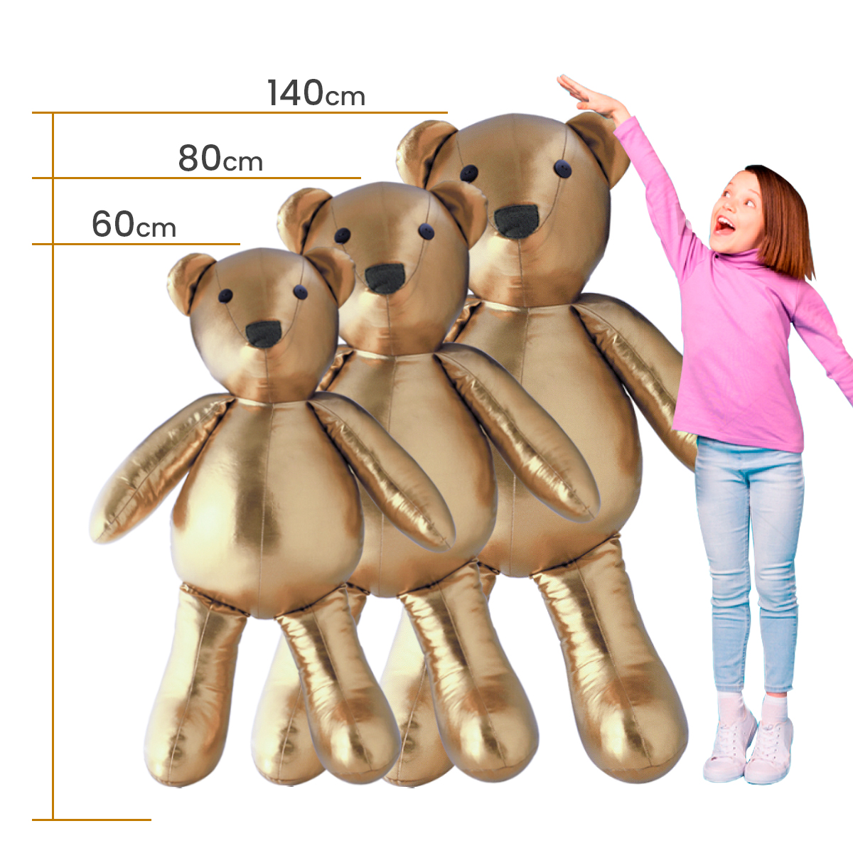 Decoración Navidad,Set 3 osos Navideños Gigantes Tv Ofertas Fredo,60,80 y 140 cm