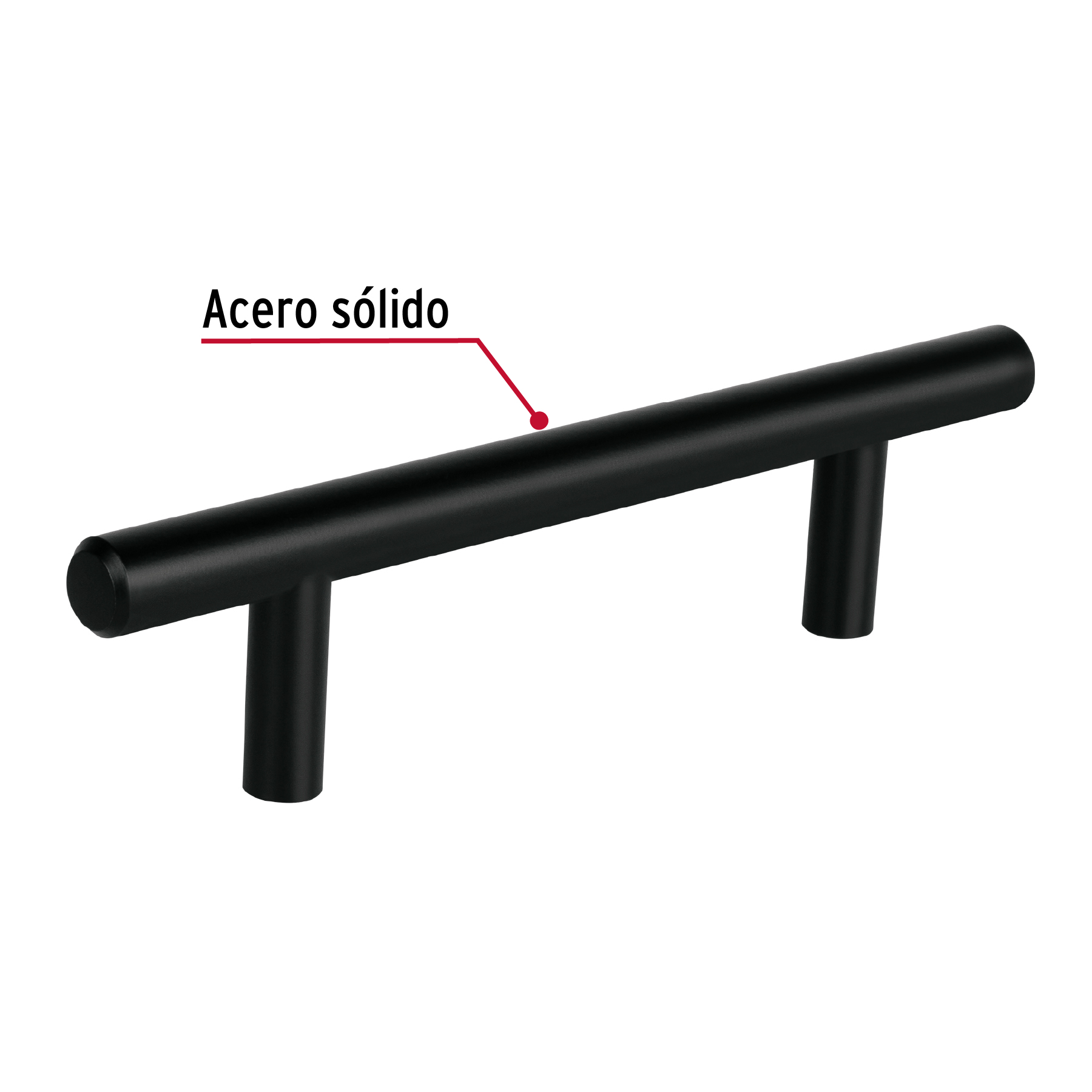 JALADERA DE ACERO 96 MM, ESTILO "CILINDRO", NEGRO, HERMEX 49731