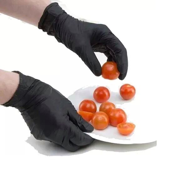 Guante Chef Cocinero Cocinar Nitrilo Negro 100pzas Talla Chica