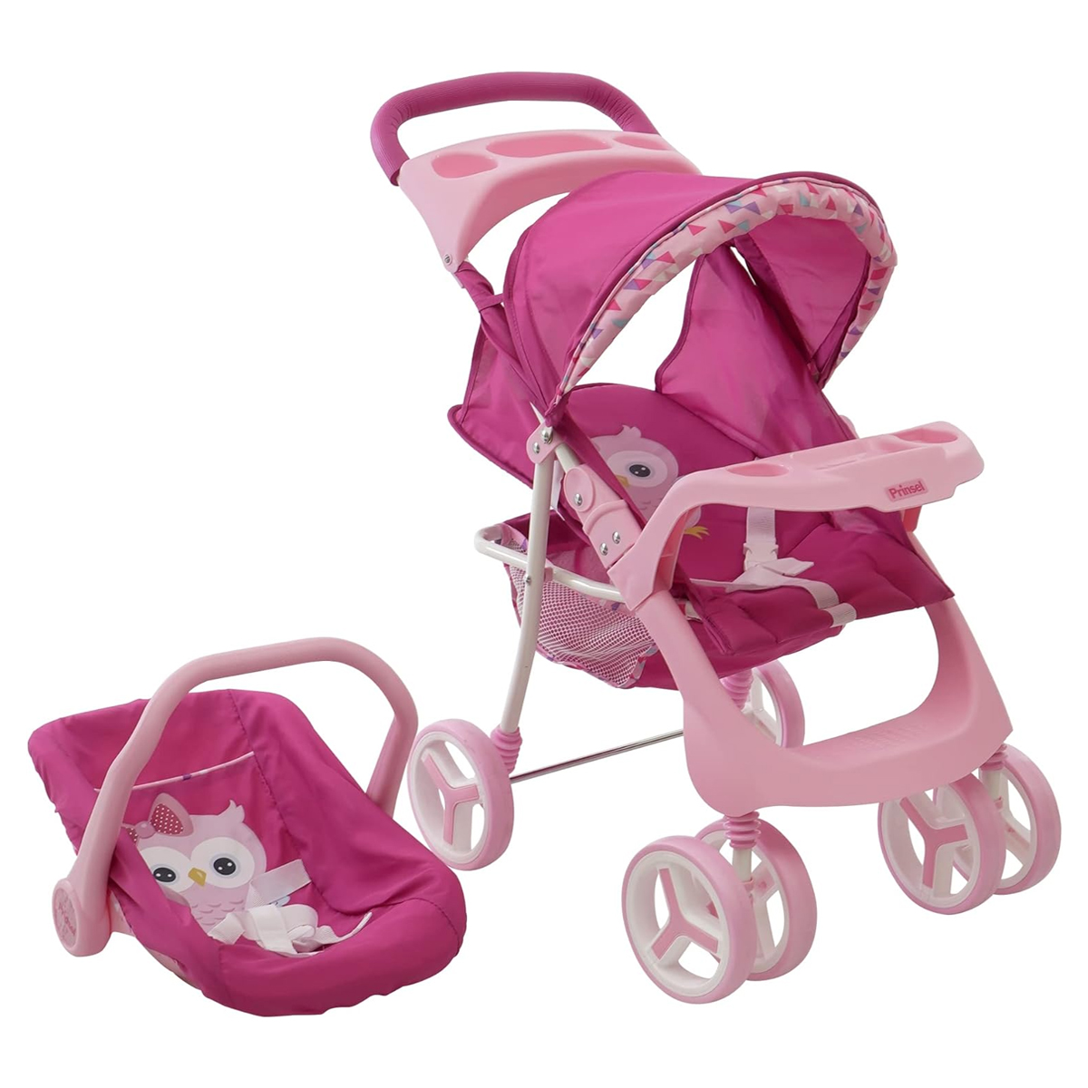 Kit Coche Muñeca De Juguete Niña Bebesit + Cuna + Porta Bebe