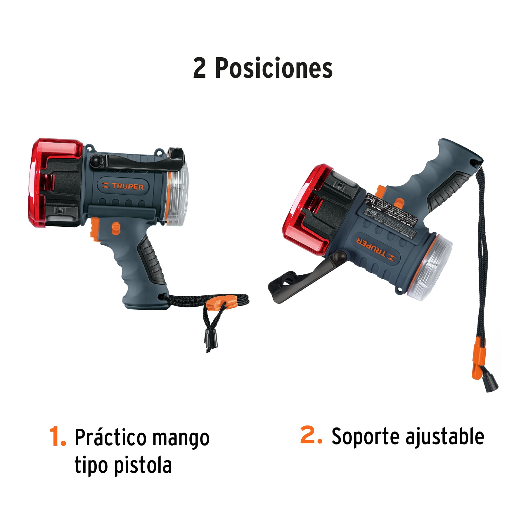 LÁMPARA DE LED 2000 LM RECARGABLE ALTA POTENCIA, TRUPER 102418