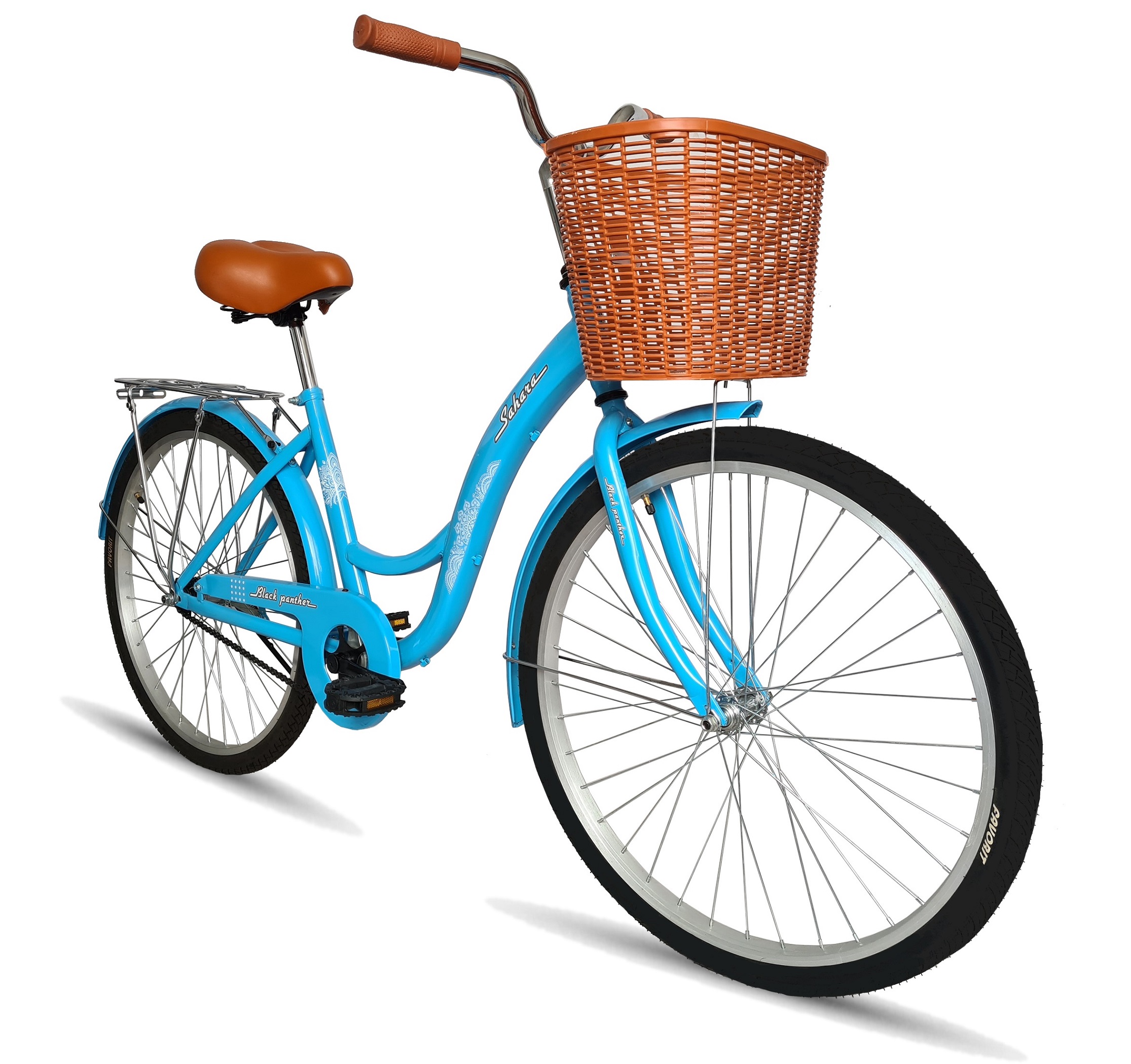 Bicicleta Urbana Sahara Portabulto Canasta Rodada 24 Azul