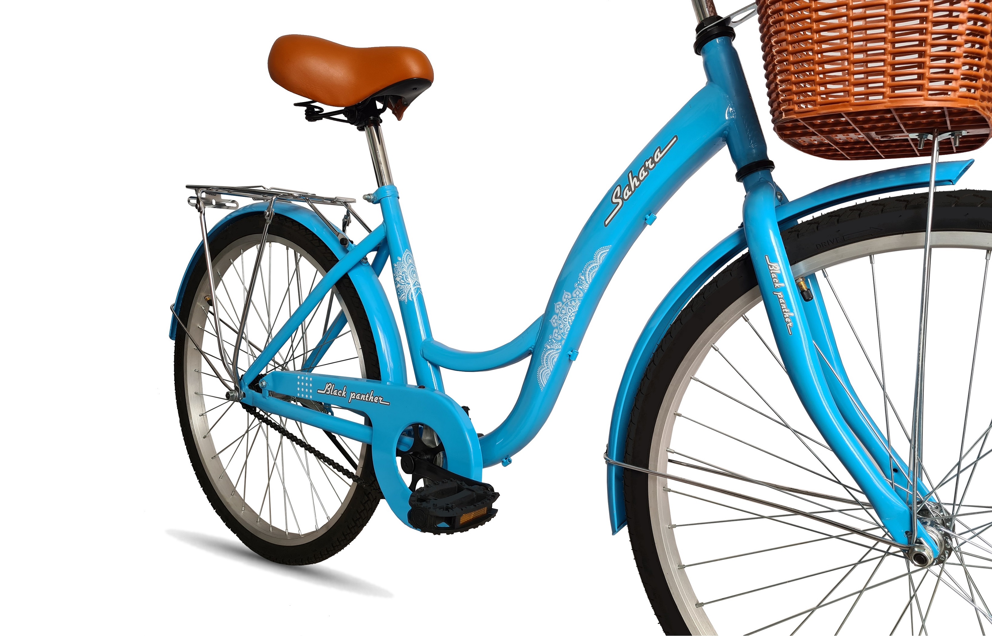Bicicleta Urbana Sahara Portabulto Canasta Rodada 24 Azul