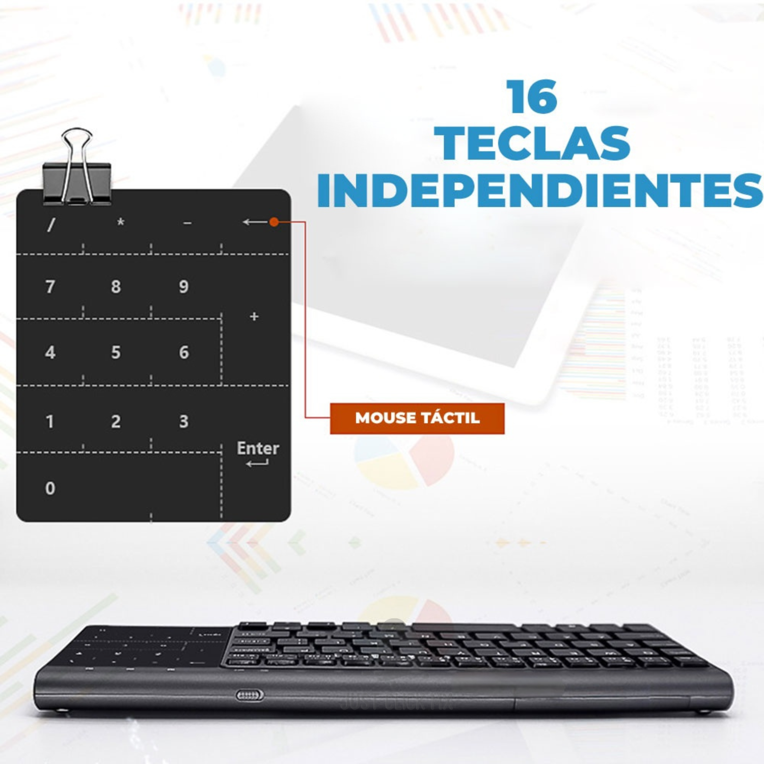 Teclado Inalámbrico Con Touchpad Numérico