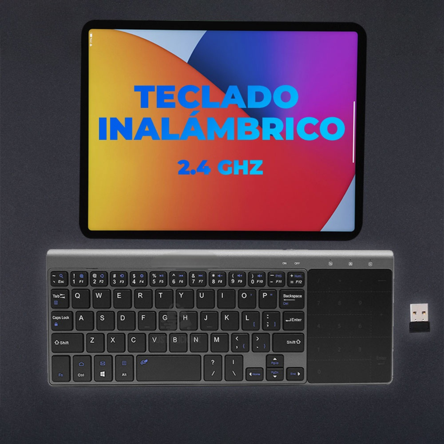 Teclado Inalámbrico Con Touchpad Numérico