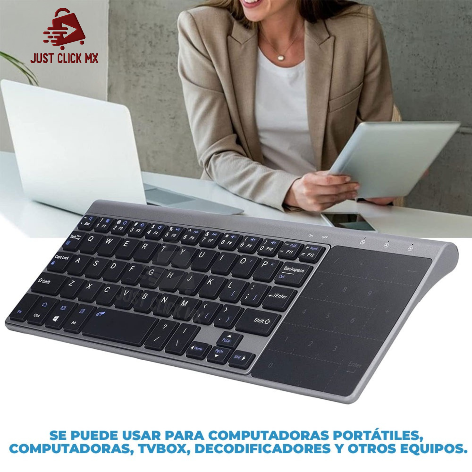 Teclado Inalámbrico Con Touchpad Numérico