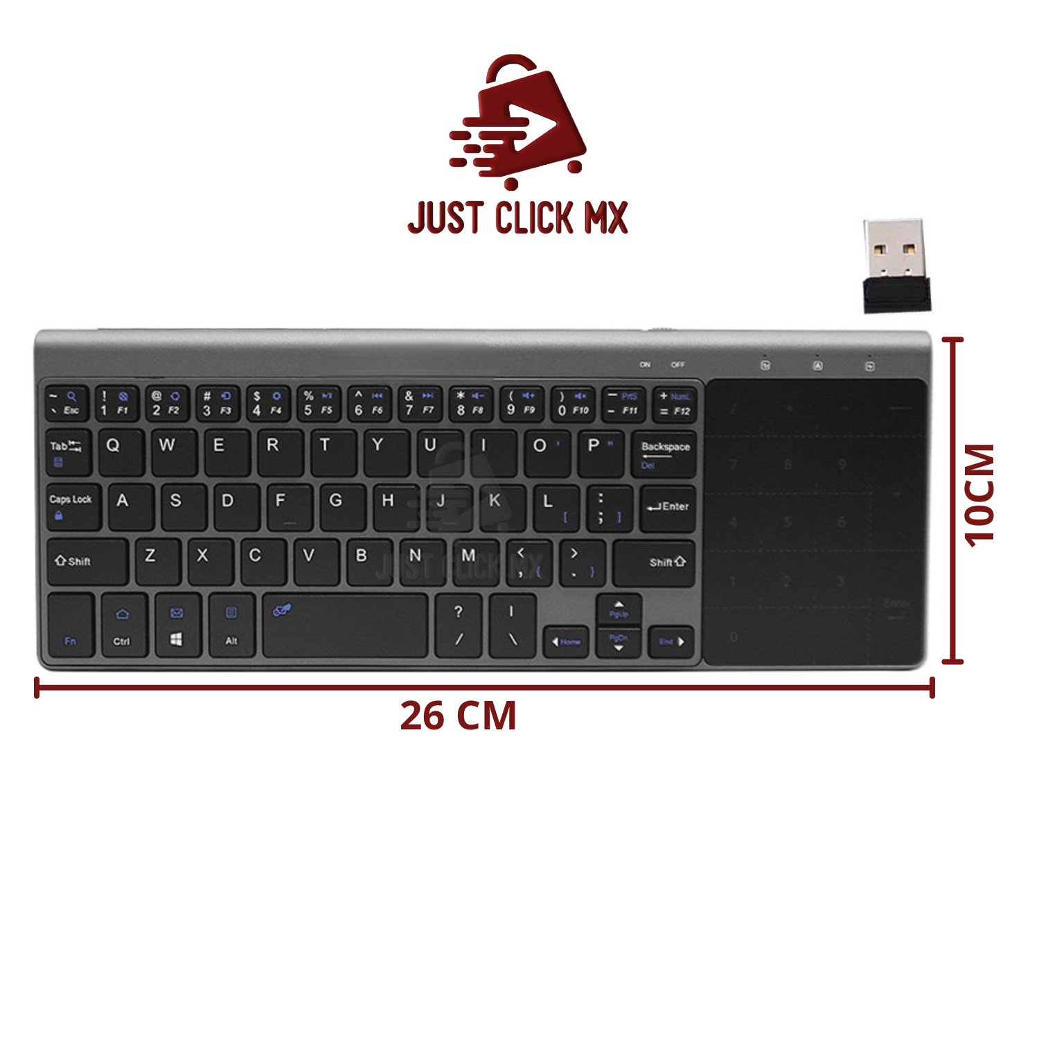 Teclado Inalámbrico Con Touchpad Numérico