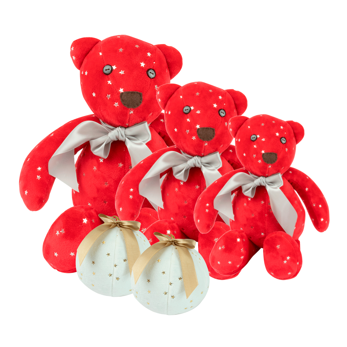 Decoración Navidad Set 3 Osos 140, 60, 80 cm + 2 Esferas 87 cm Tv Ofertas Fredo