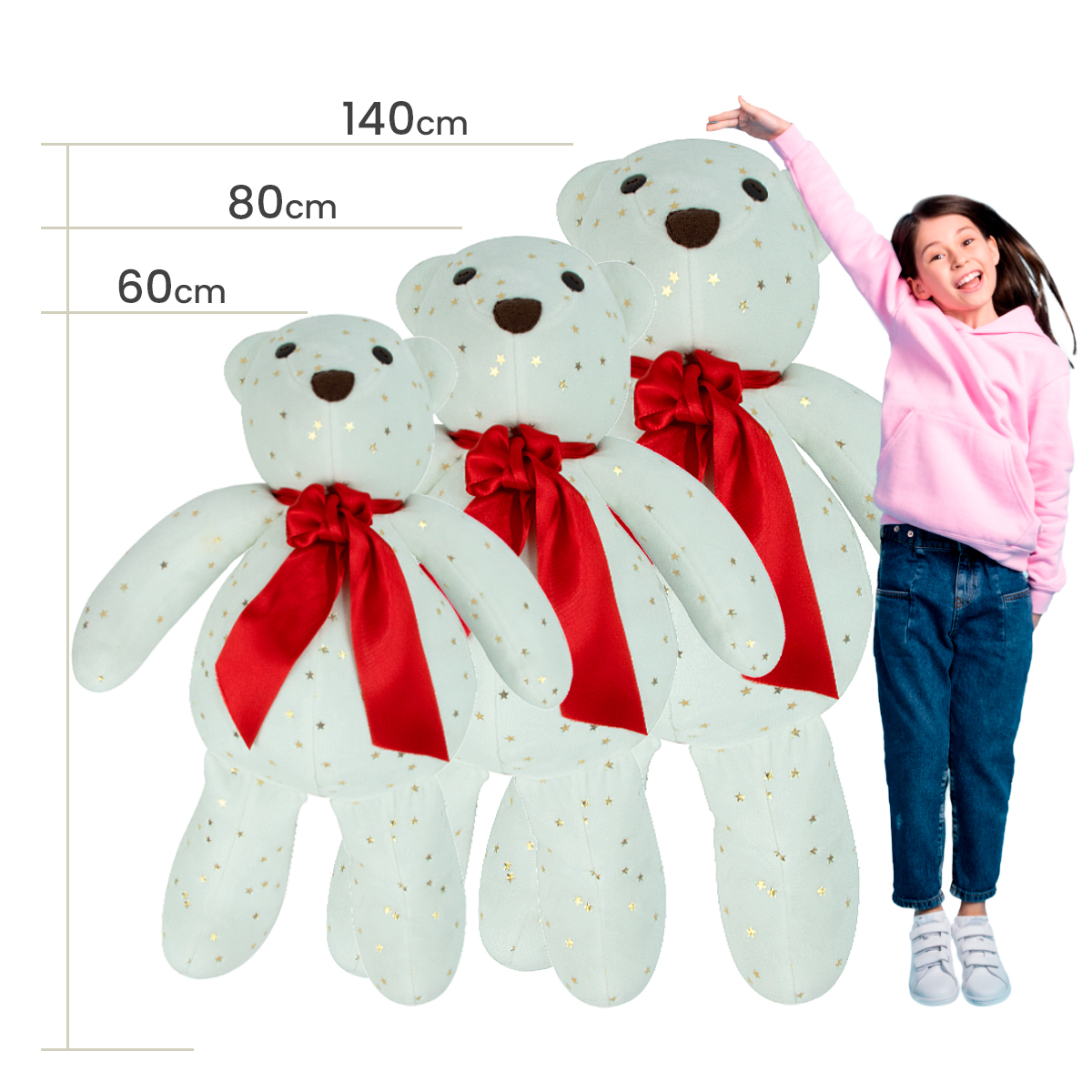 Decoración Navidad Set 3 Osos 140, 60, 80 cm + 2 Esferas 87 cm Tv Ofertas Fredo