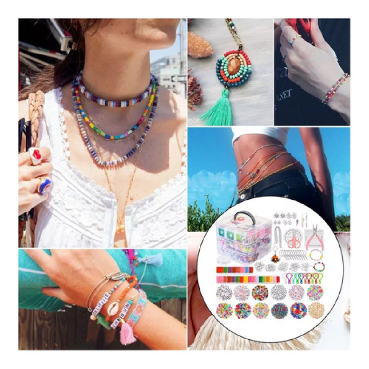 Kit De Accesorios Para Hacer Pulseras Y Joyas, 4655 Piezas Multicolor