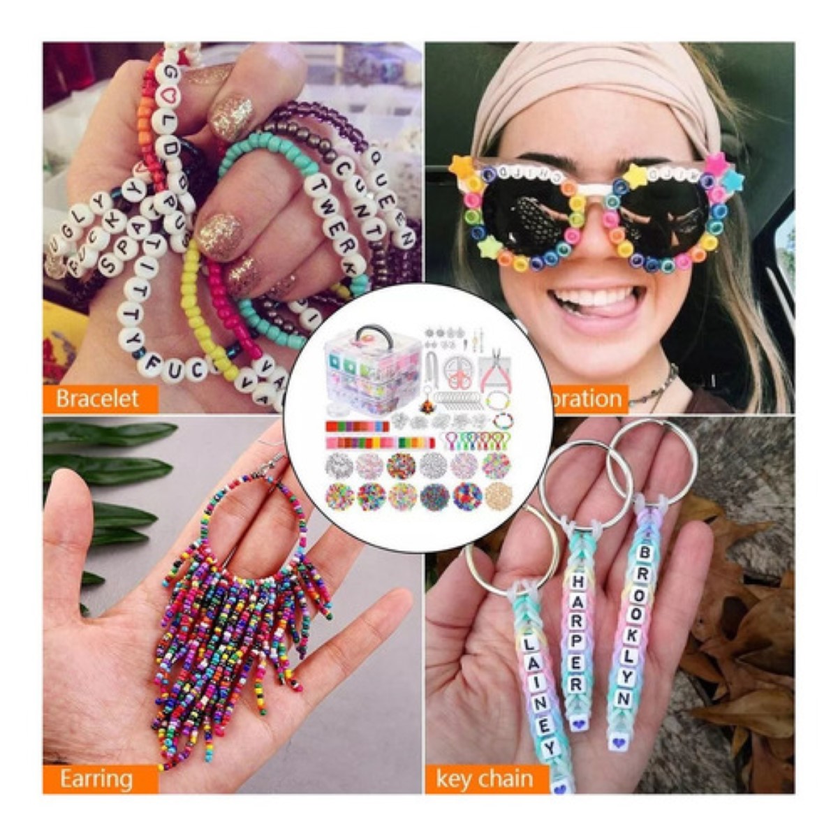 Kit De Accesorios Para Hacer Pulseras Y Joyas, 4655 Piezas Multicolor