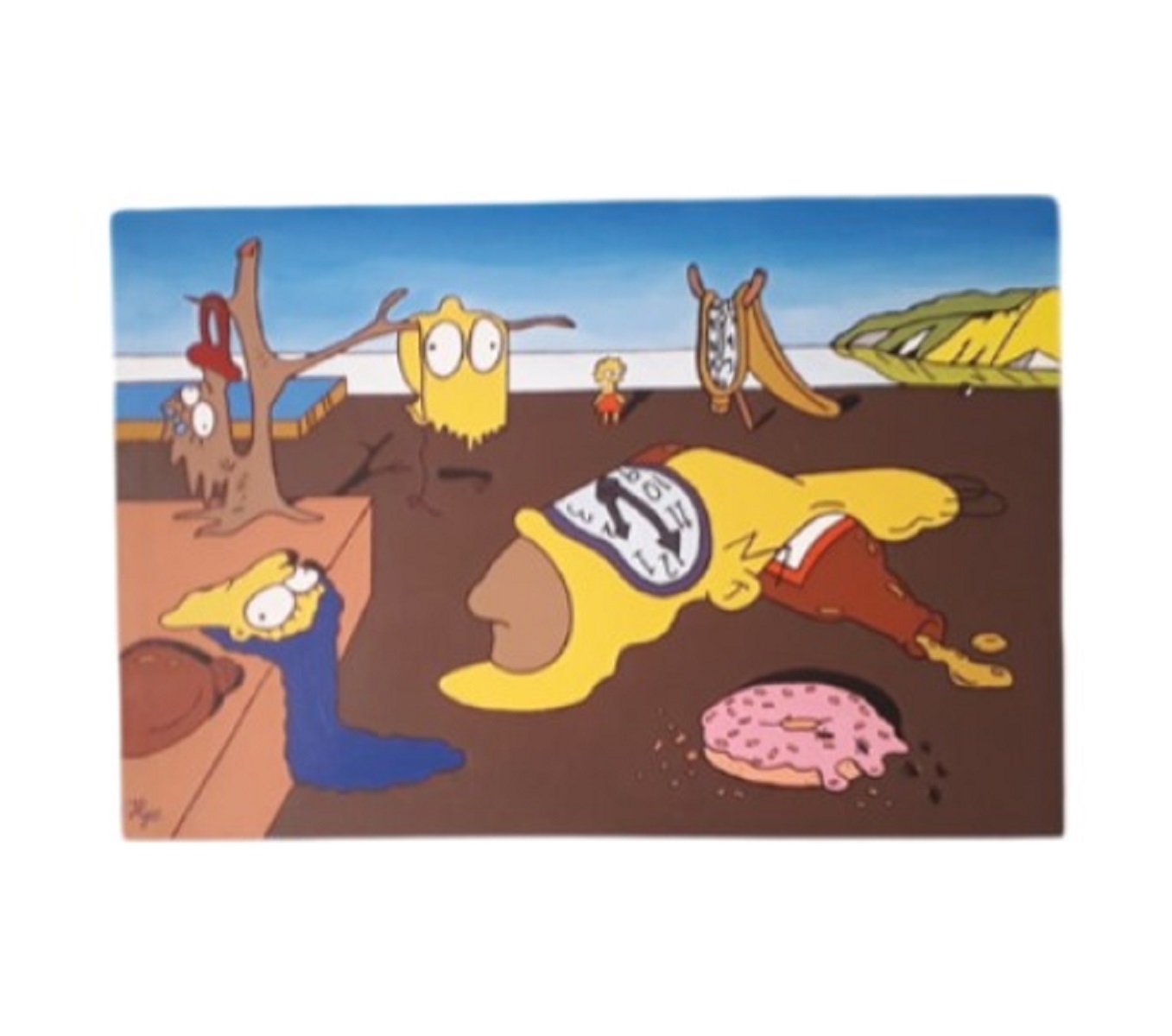 Cuadro decorativo pintado a mano Galería Oneris La persistencia de la memoria Simpson 70X54