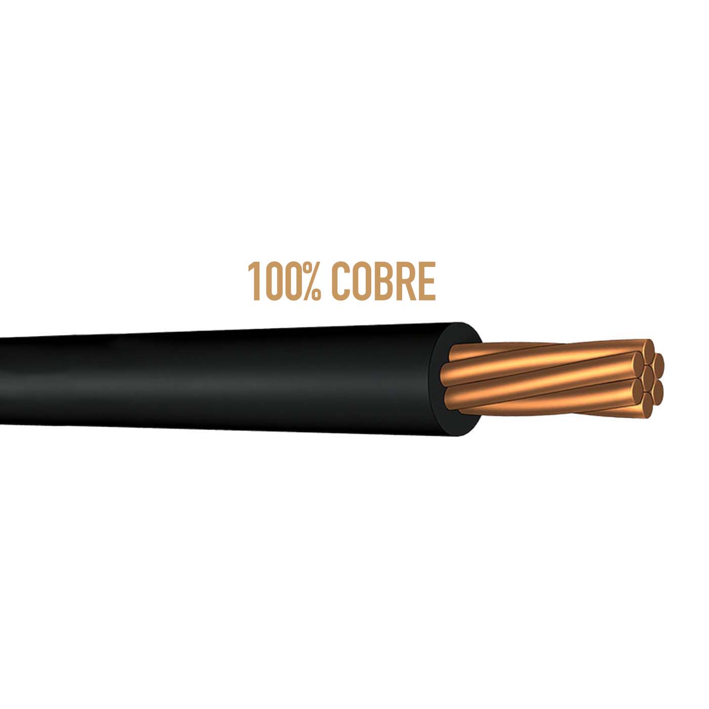 Rollo 100m Cable Eléctrico Calibre 18 100% Cobre Color Negro Condulac TF-LS