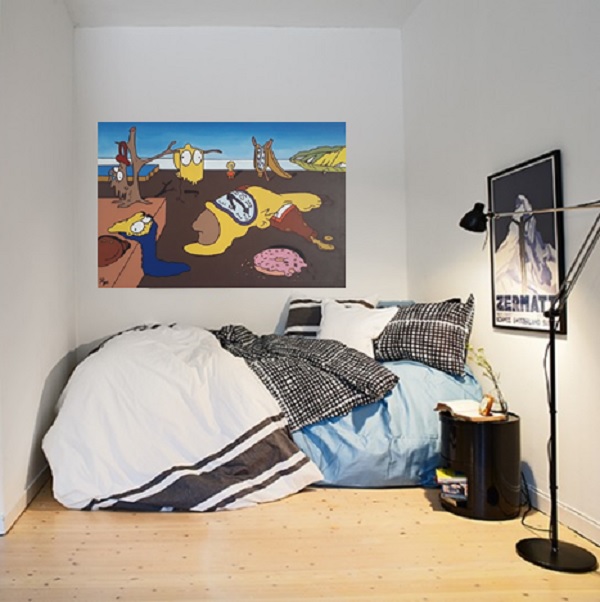 Cuadro decorativo pintado a mano Galería Oneris La persistencia de la memoria Simpson 70X54