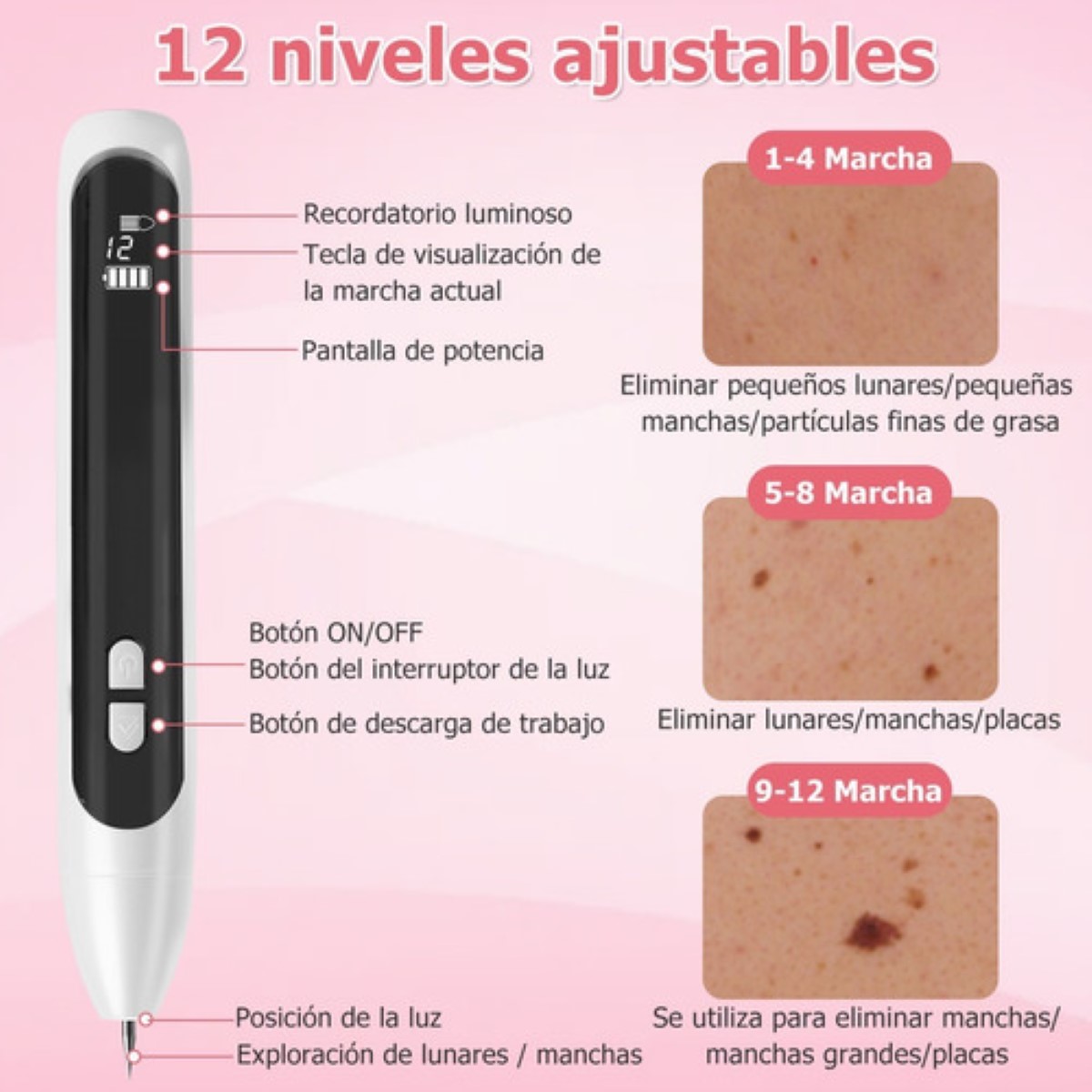 Pluma Laser Cauterizador Quita Verrugas, Manchas 9 En 1 