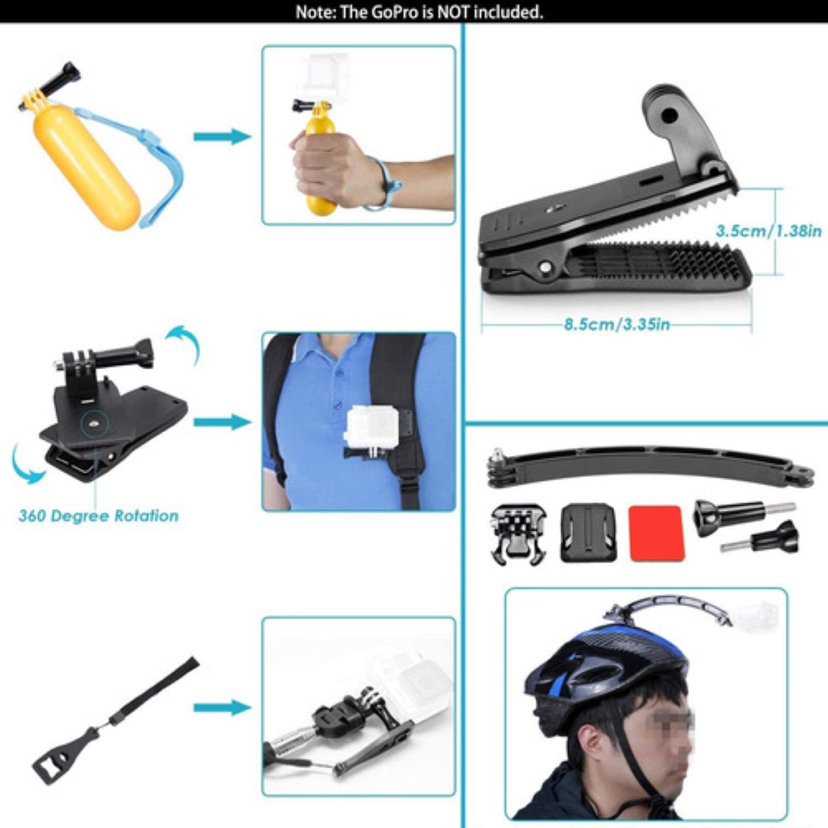 Kit De Accesorios Para Cámara De Acción 50 Piezas 