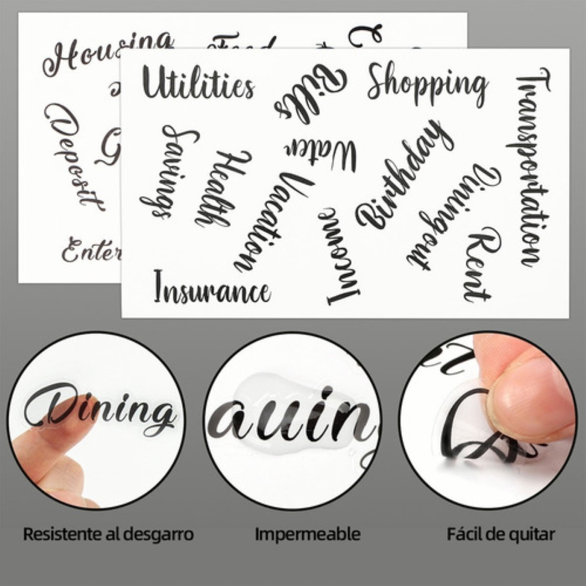 Carpeta de organigastos Portatil Diseño Marmoleo Blanco