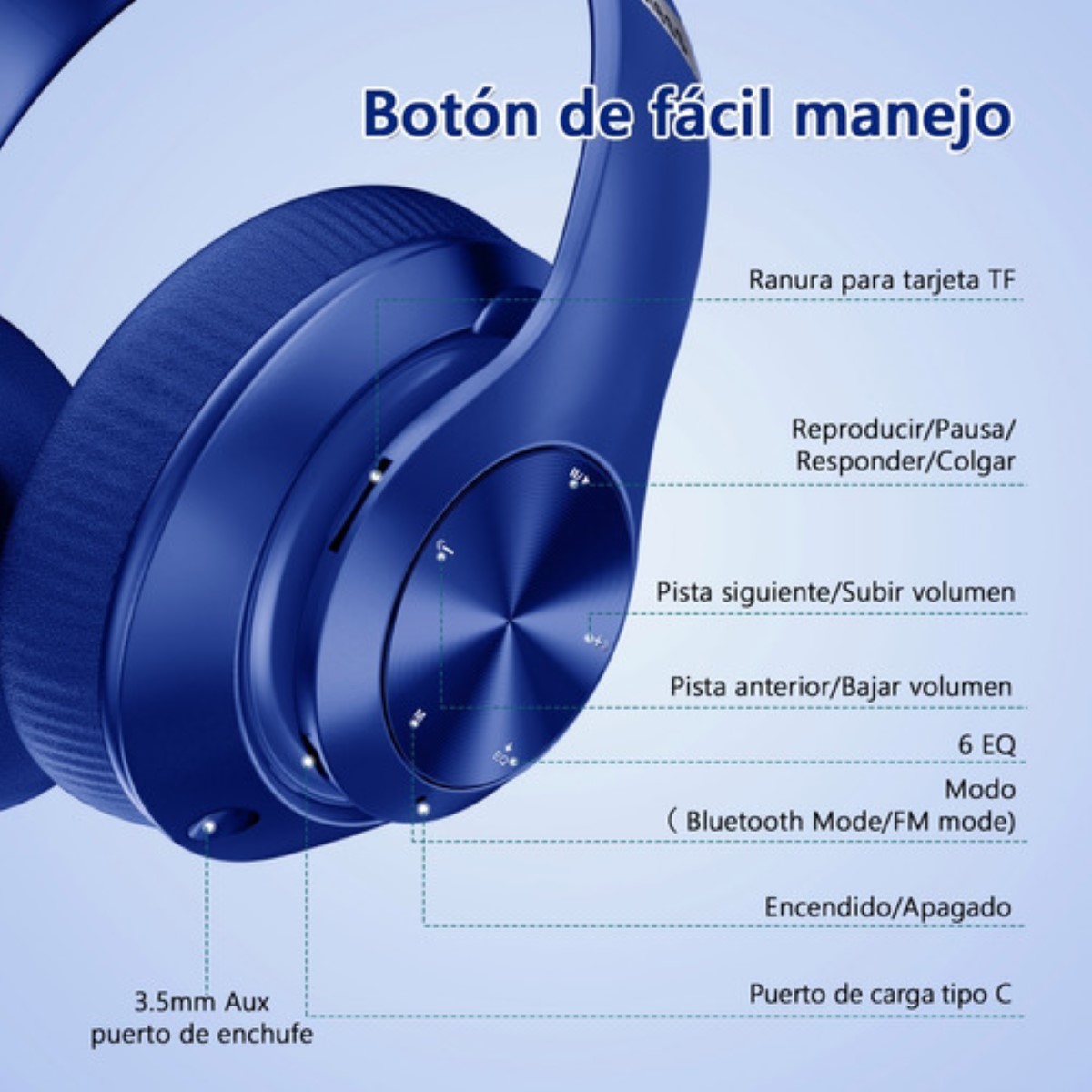 9S Auriculares Inalambricos Bluetooth Plegables, 60 Horas de