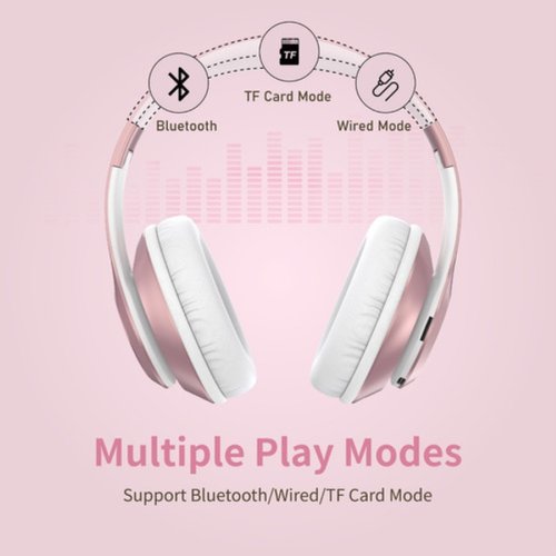 Audífonos De Diadema Inalámbricos Bluetooth Rosa