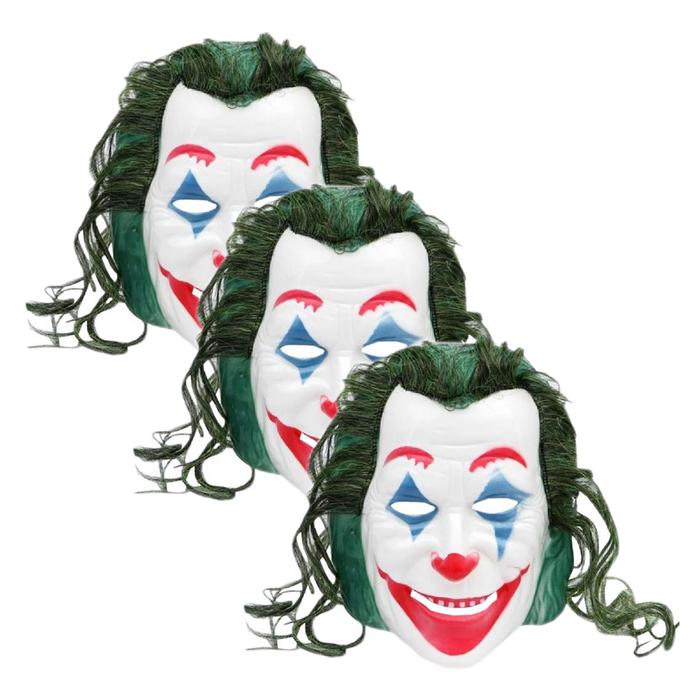 Joker Mask MXJKM-003-1 3 pzas, 26x20x8 cm Plástico PVC BlancoRojo Máscara del Guasón, JokerMask