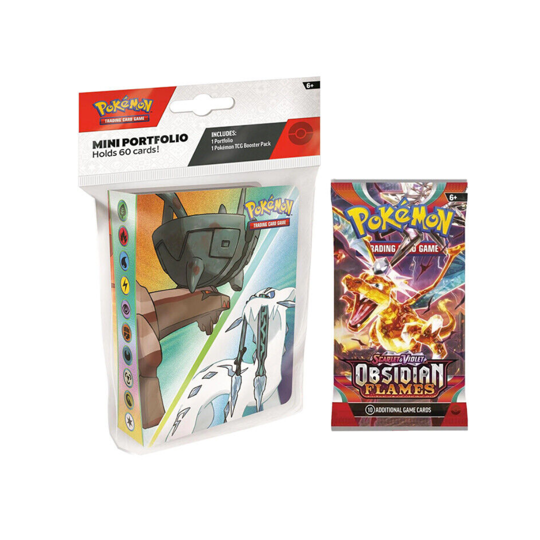 Pokémon Mini Portafolio Obsidian Flames + Pack 60 pz Trading Card Booster Pack - Pokémon