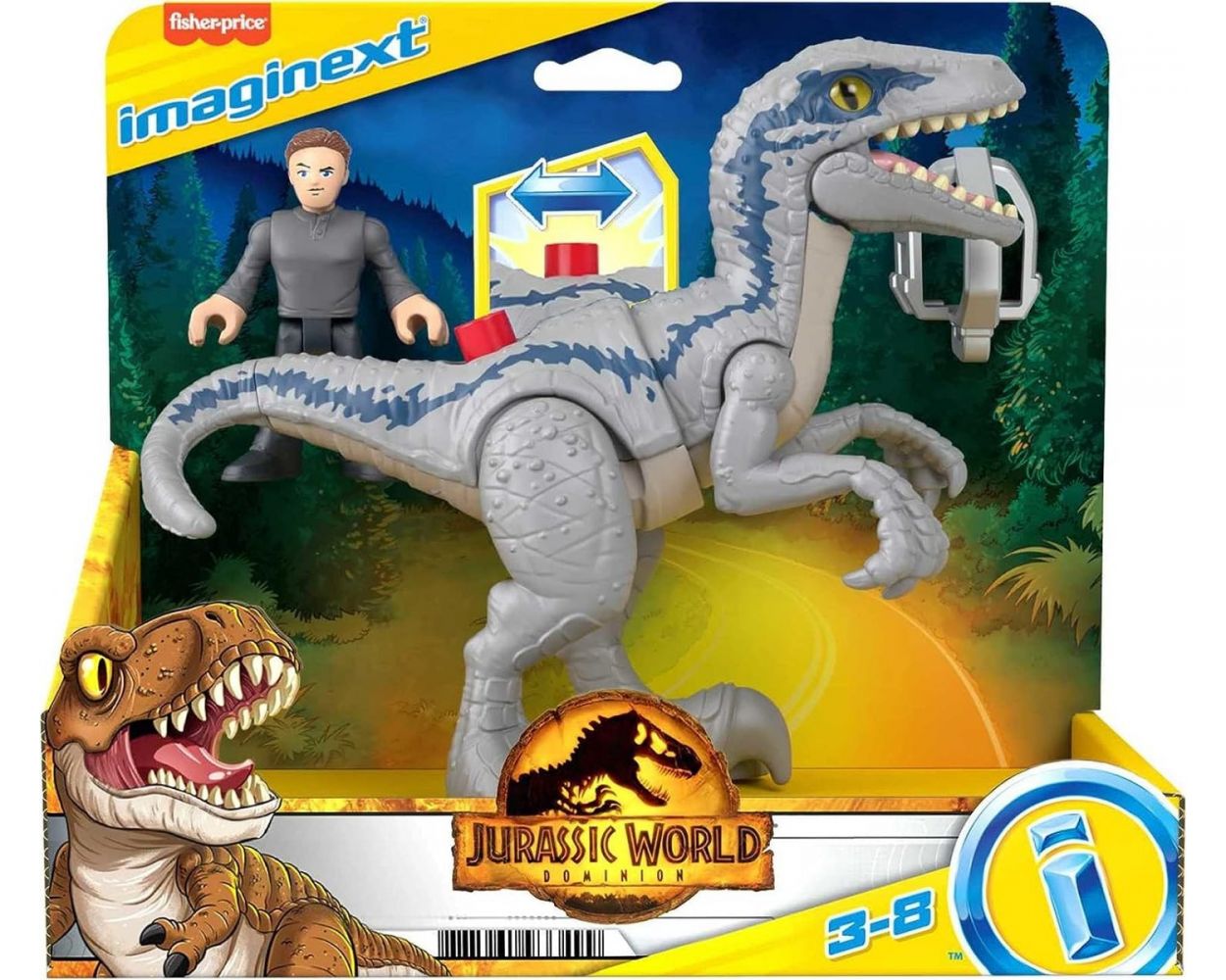 Imaginext Jurassic World Dinosaurio de Juguete Blue & Owen