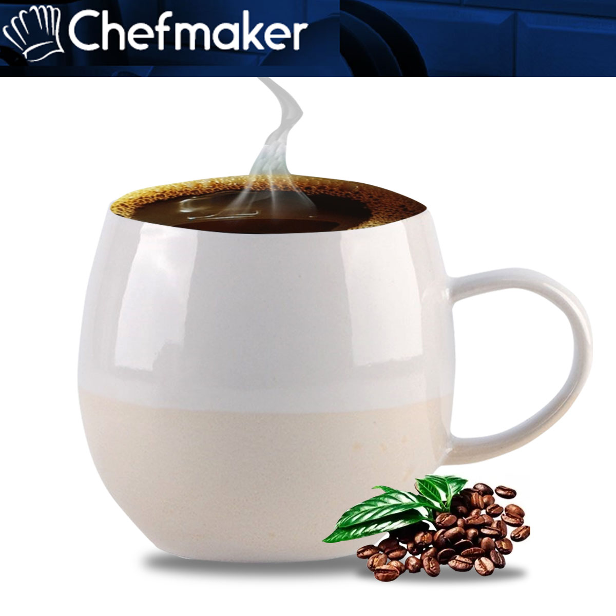 Set Juego De 4 Tazas Cerámica Moderna 460ml Chefmaker Gala