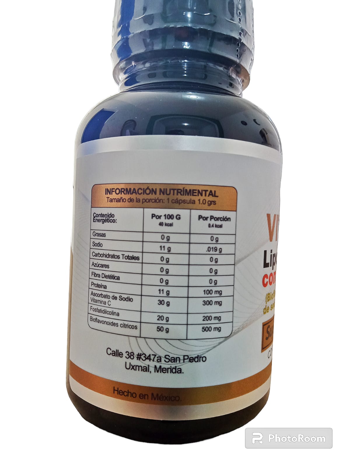 Vitamina C liposomal alcalina con bioflavonoides (ascorbato de sodio , lecitina y fosfatidilcolina de girasol)