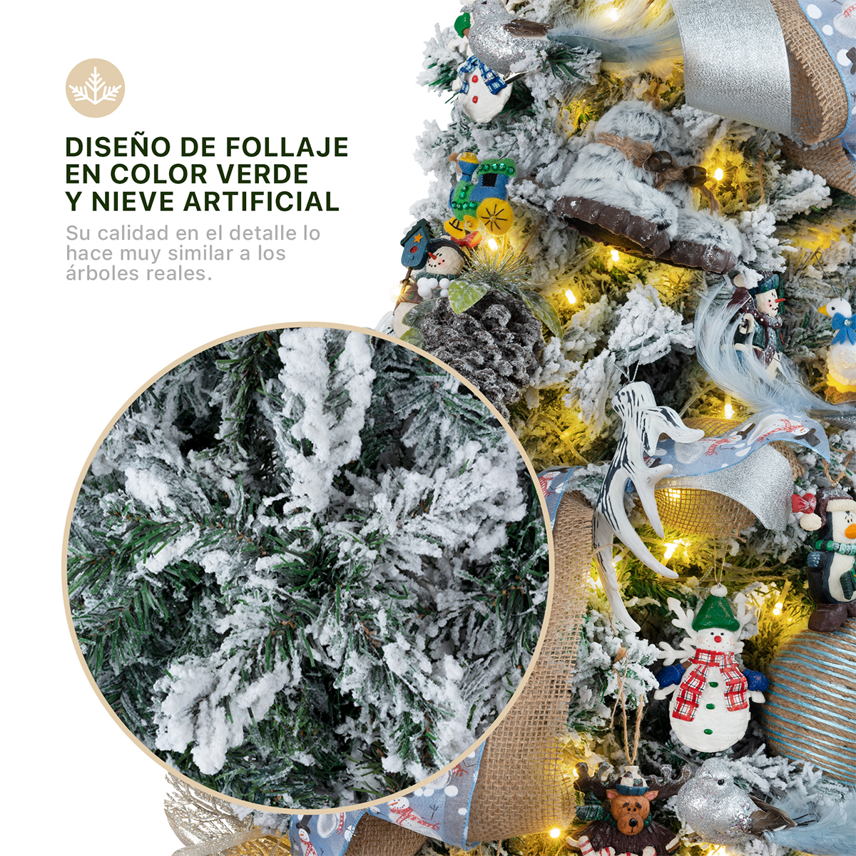 Árbol de Navidad Artificial Pino Nevado 1.8m - Verde nevado para ESQUIMAL