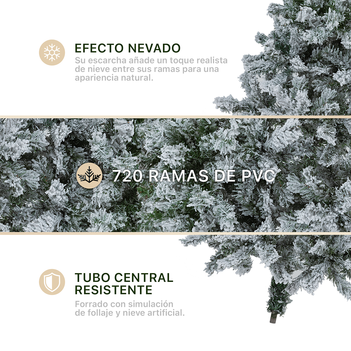 Árbol de Navidad Artificial Pino Nevado 1.8m - Verde nevado para ESQUIMAL