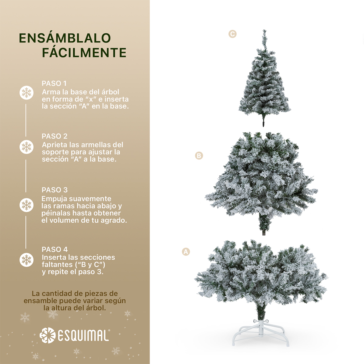 Árbol de Navidad Artificial Pino Nevado 1.8m - Verde nevado para ESQUIMAL