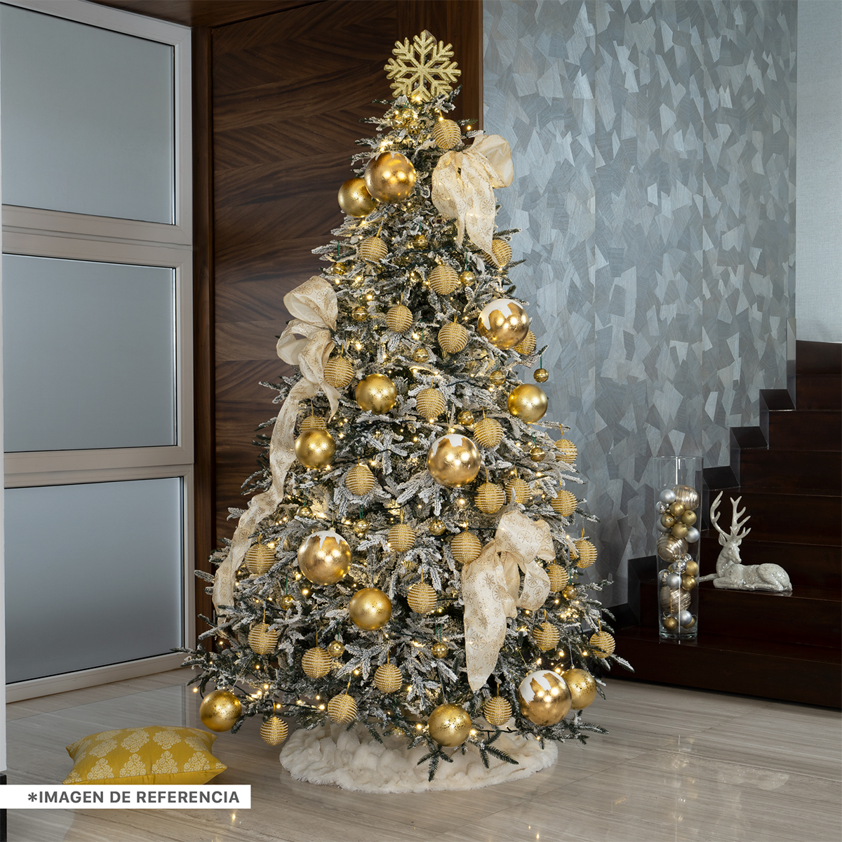 Árbol de Navidad Nevado Pino Navideño 1.8m 800 Ramas - Verde para ESQUIMAL