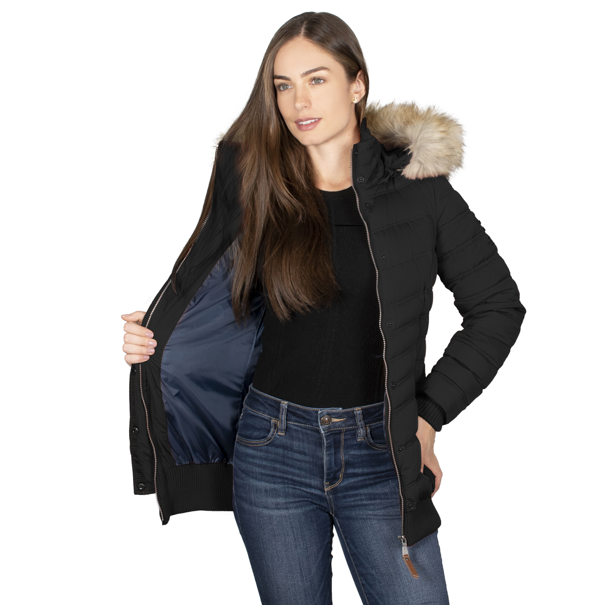 Chamarra Mujer Greenlander Con Gorro Desmontable Pol5524