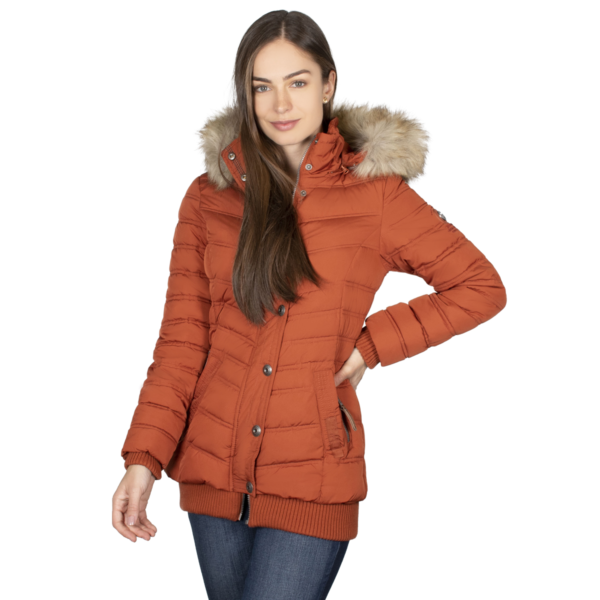 Chamarra Mujer Greenlander Con Gorro Desmontable Pol5524