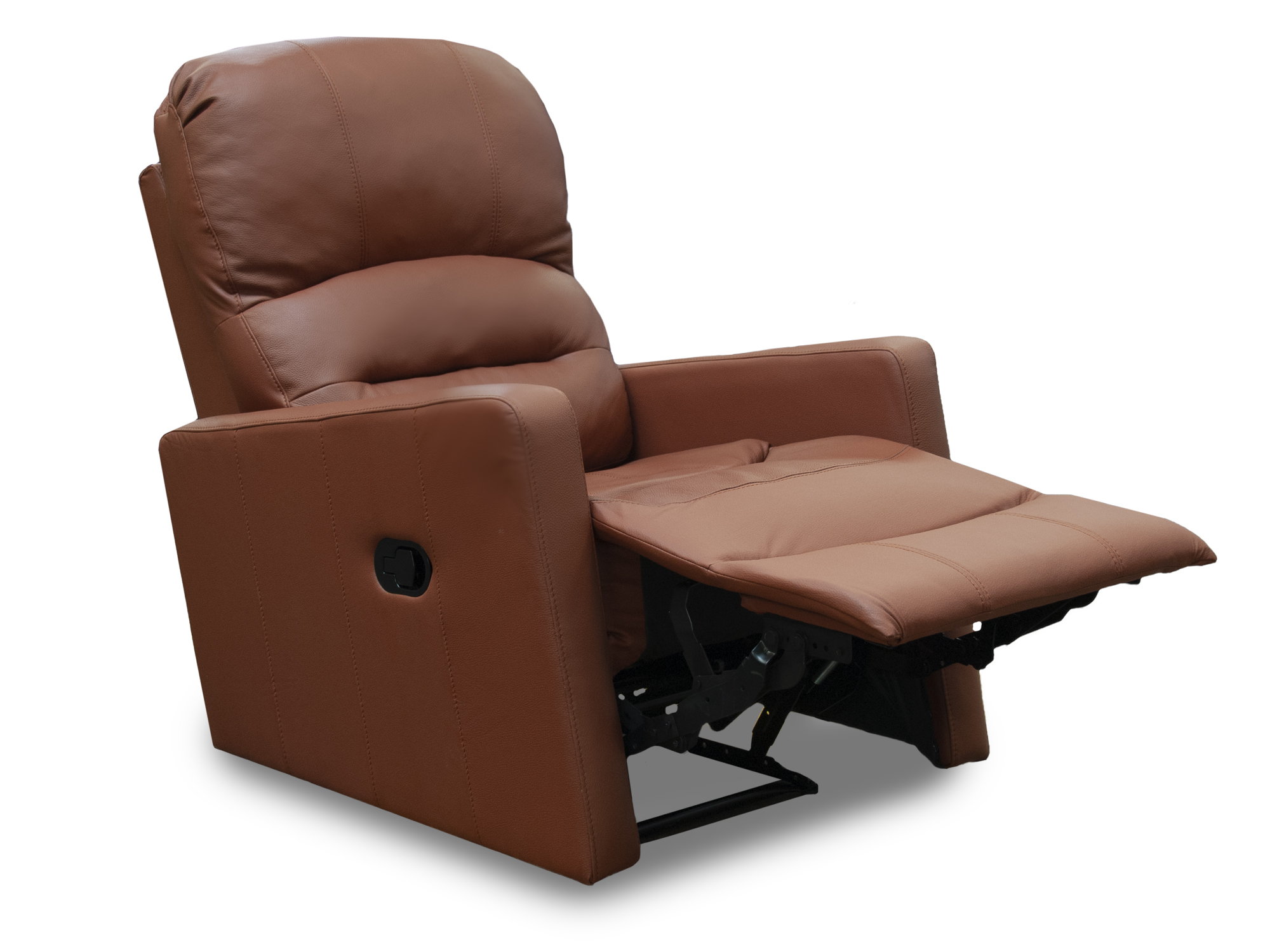 Sillon Reclinable de Piel Genuina Charly Color Terracota - ConfortoPiel