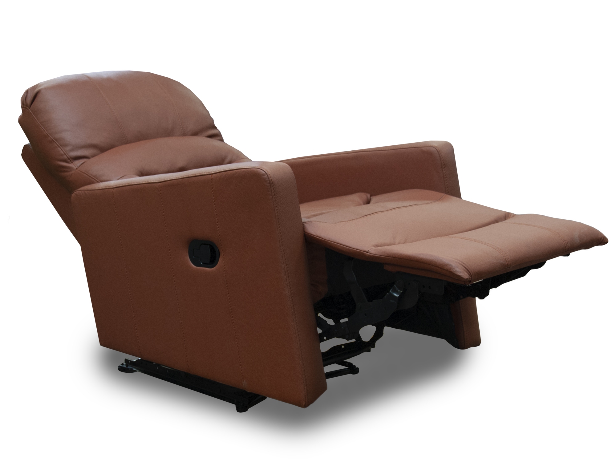 Sillon Reclinable de Piel Genuina Charly Color Terracota - ConfortoPiel