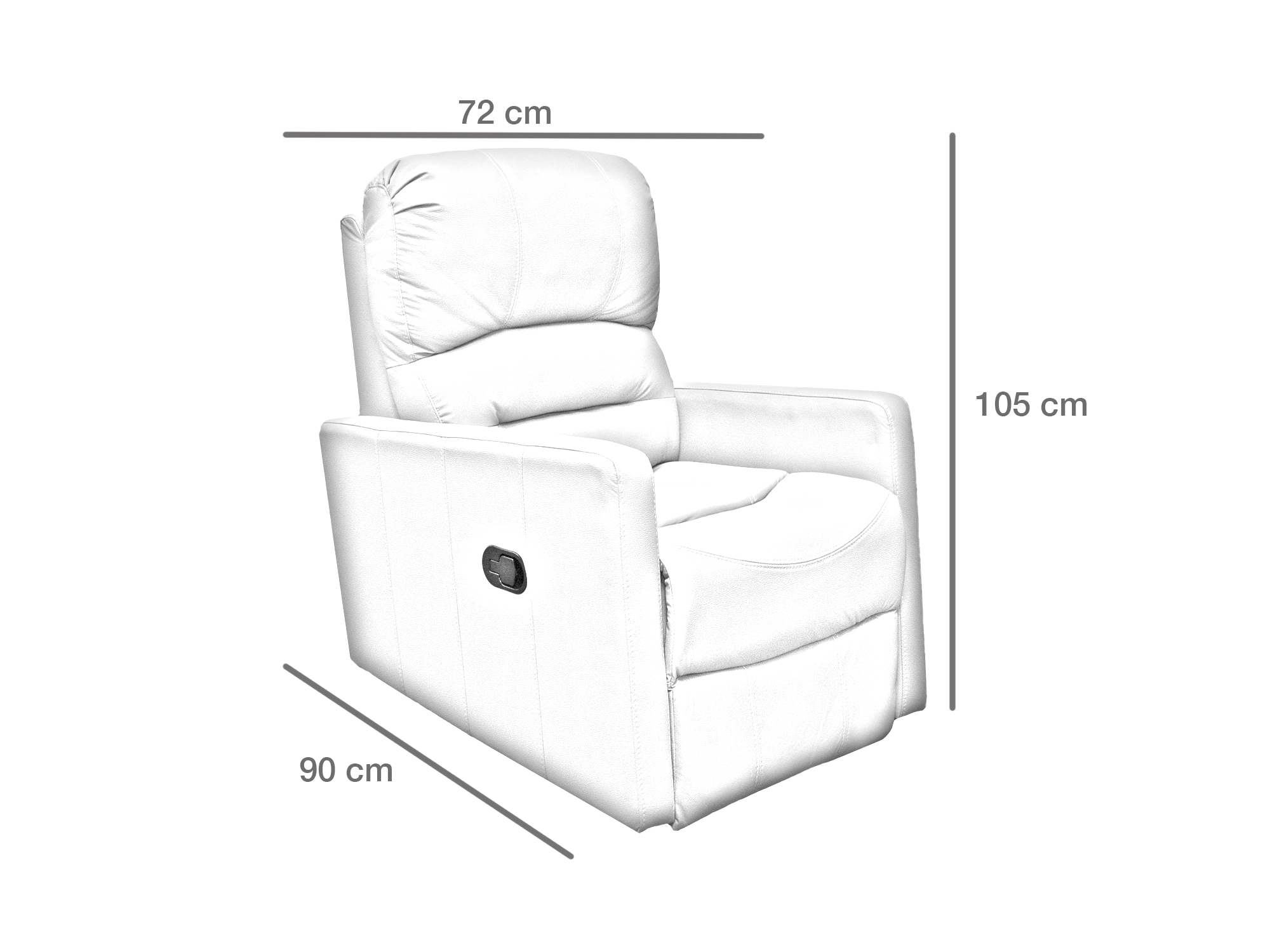 Sillon Reclinable de Piel Genuina Charly Color Terracota - ConfortoPiel