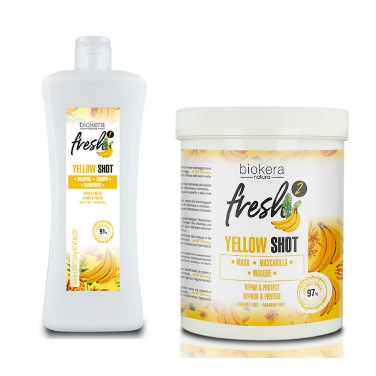 Salerm Biokera Fresh Yellow Shot Shampoo Y Mascarilla 1kg C/U