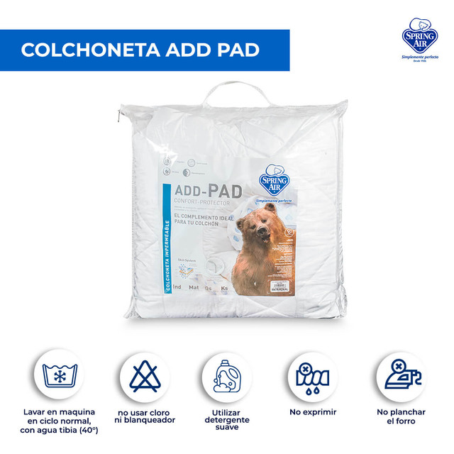 COLCHONETA IMPERMEABLE ADD PAD MATRIMONIAL