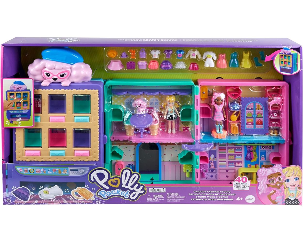 Polly Pocket Set de Juego Servicio de Modas Dulces