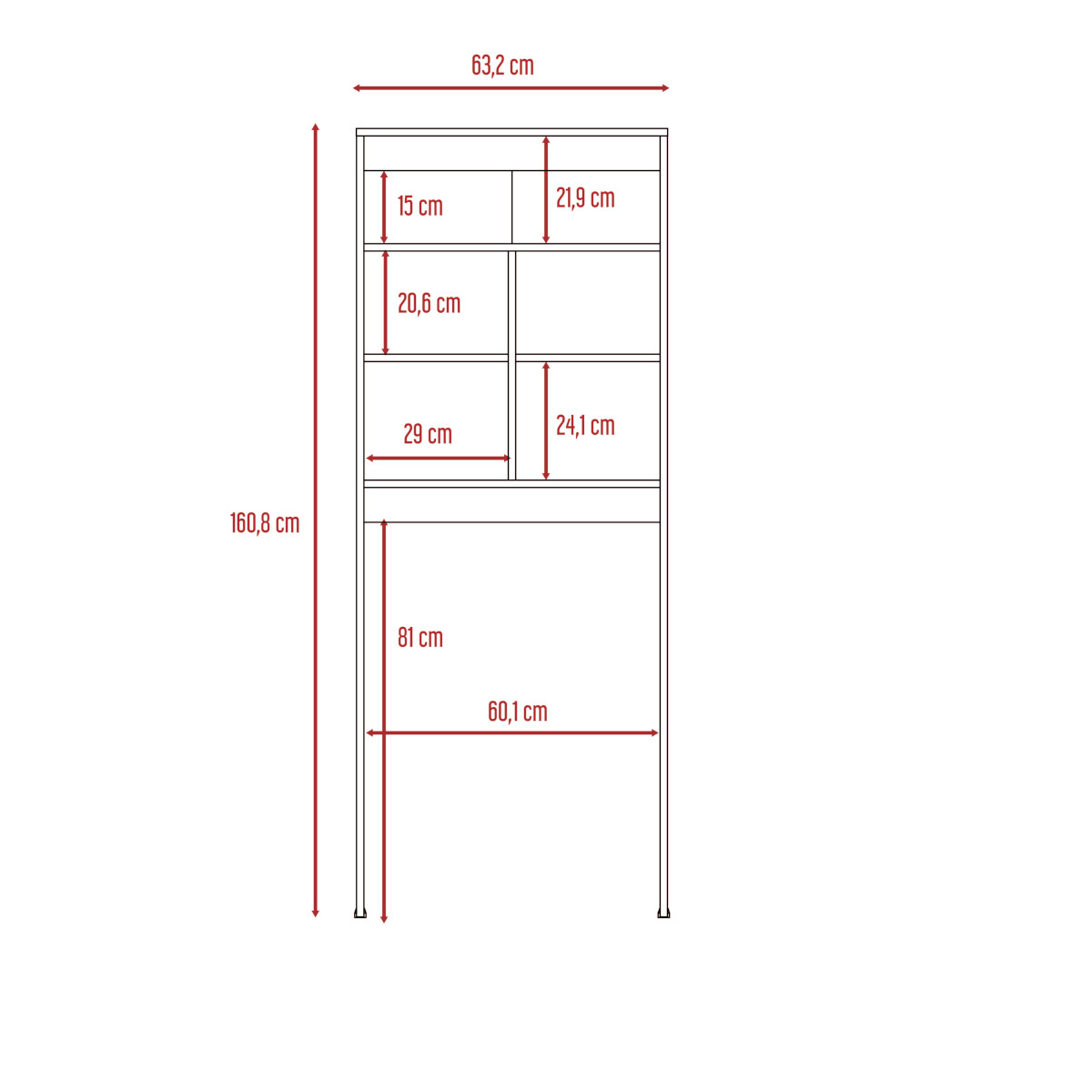 Mueble Ahorrador de espacio para baño con entrepaños Duo color blanco