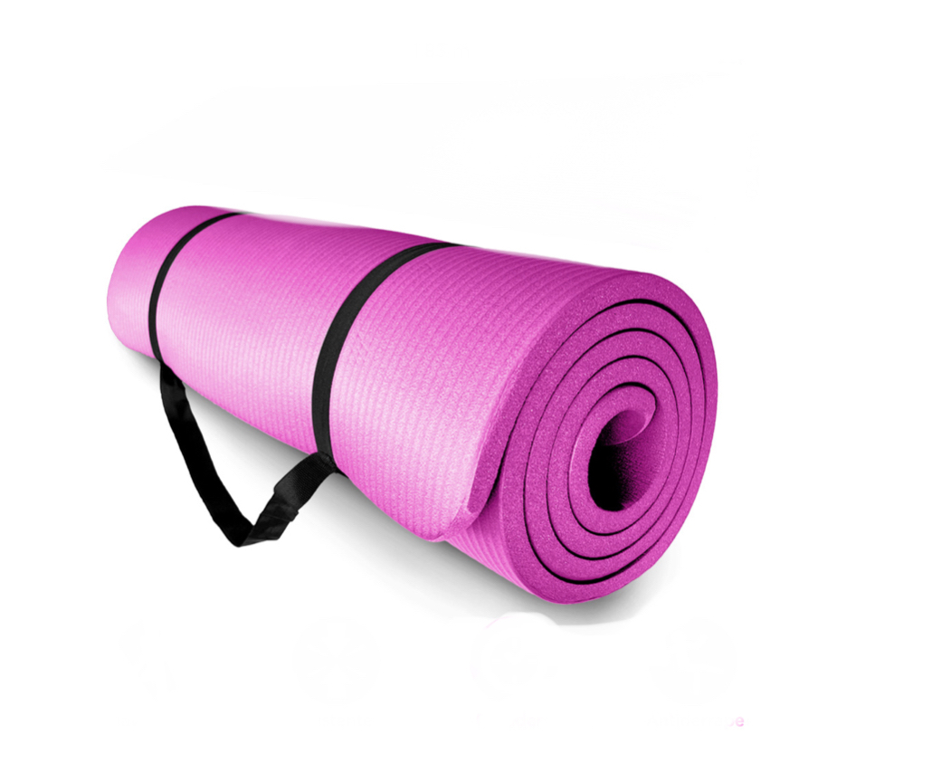 Tapete Yoga 15mm Grueso Antiderrapante Ejercicio Fitness Gym rosa